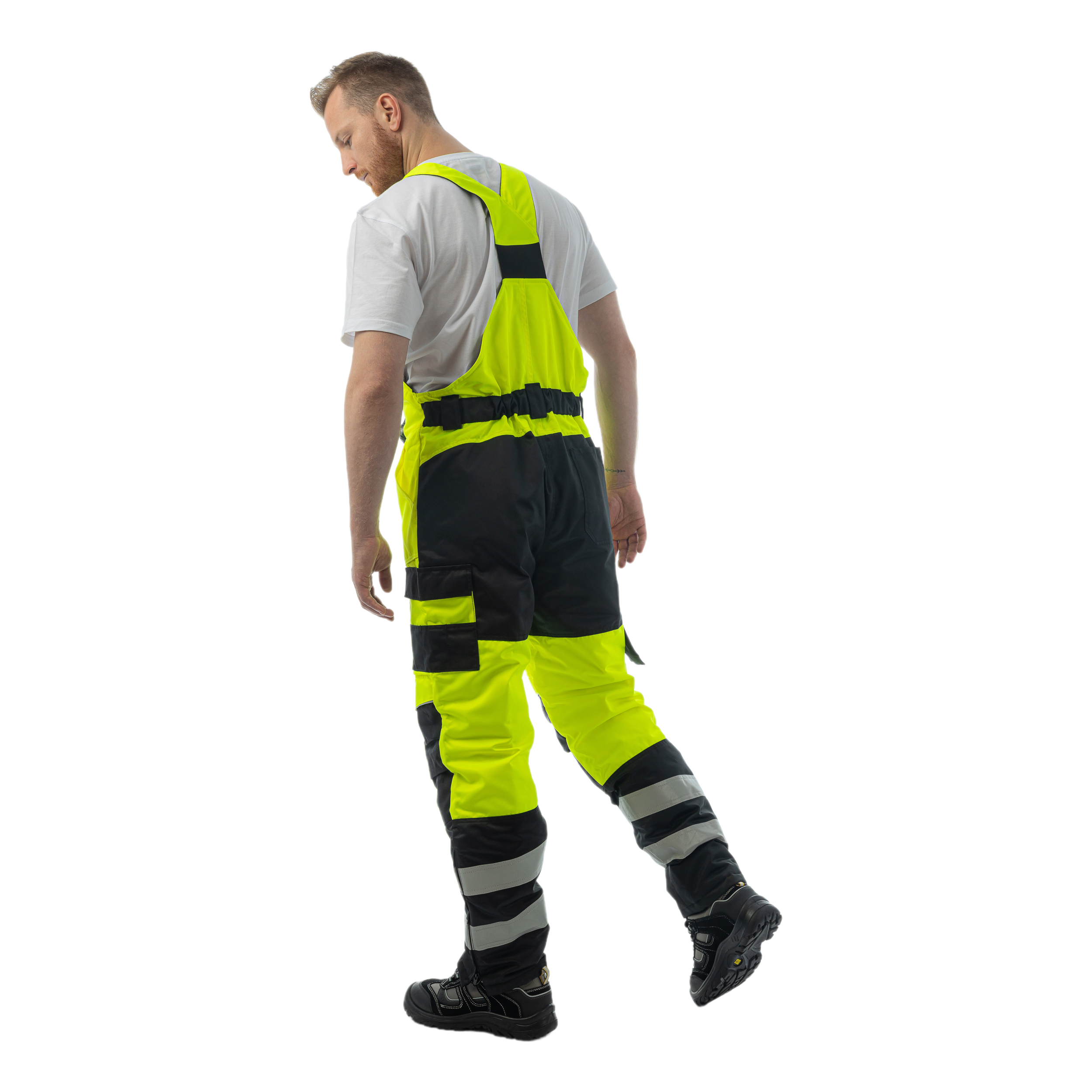 Зимний сигнальный полукомбинезон Brodeks KW406, желтый/черный