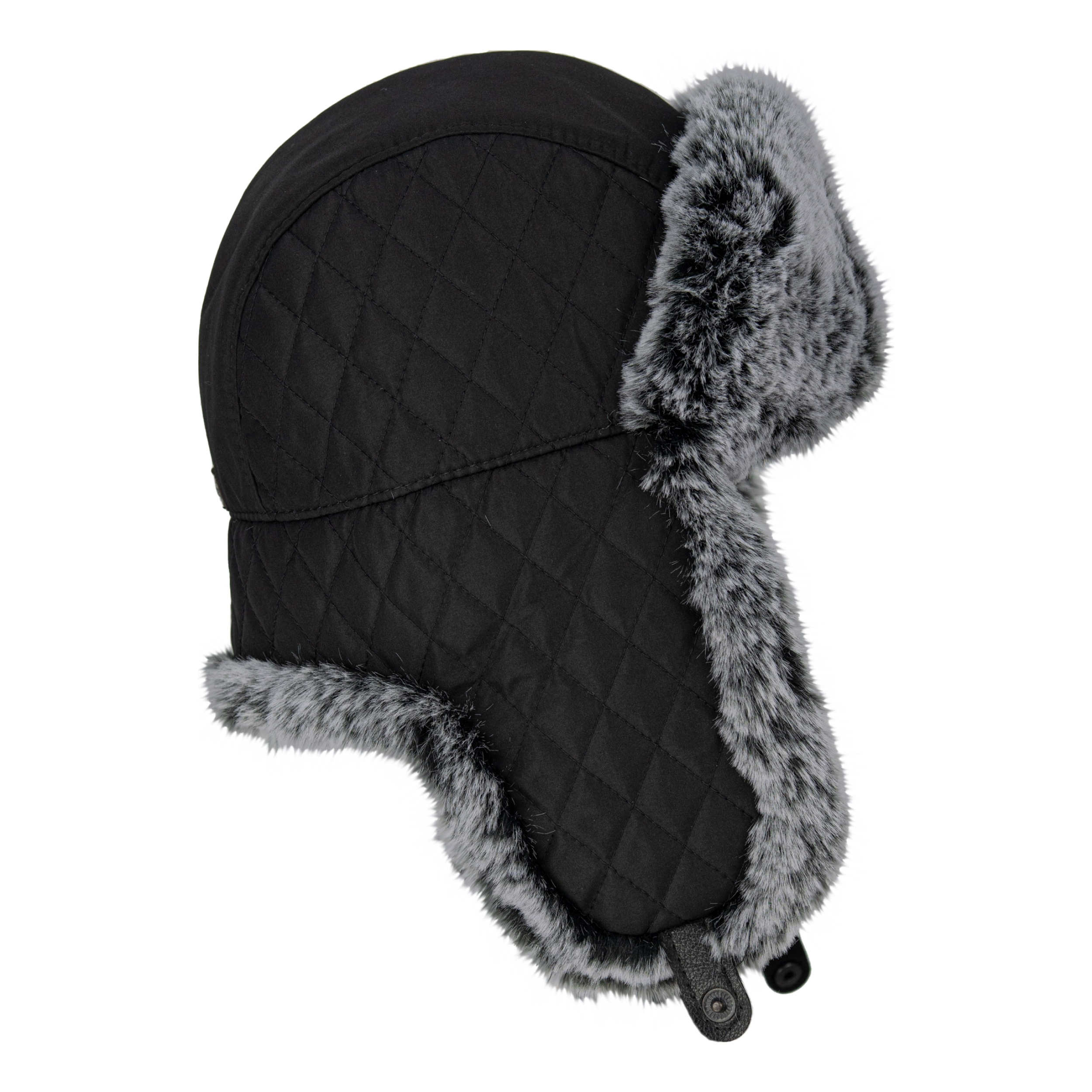 Шапка-ушанка Brodeks KM109 черный/серый мех