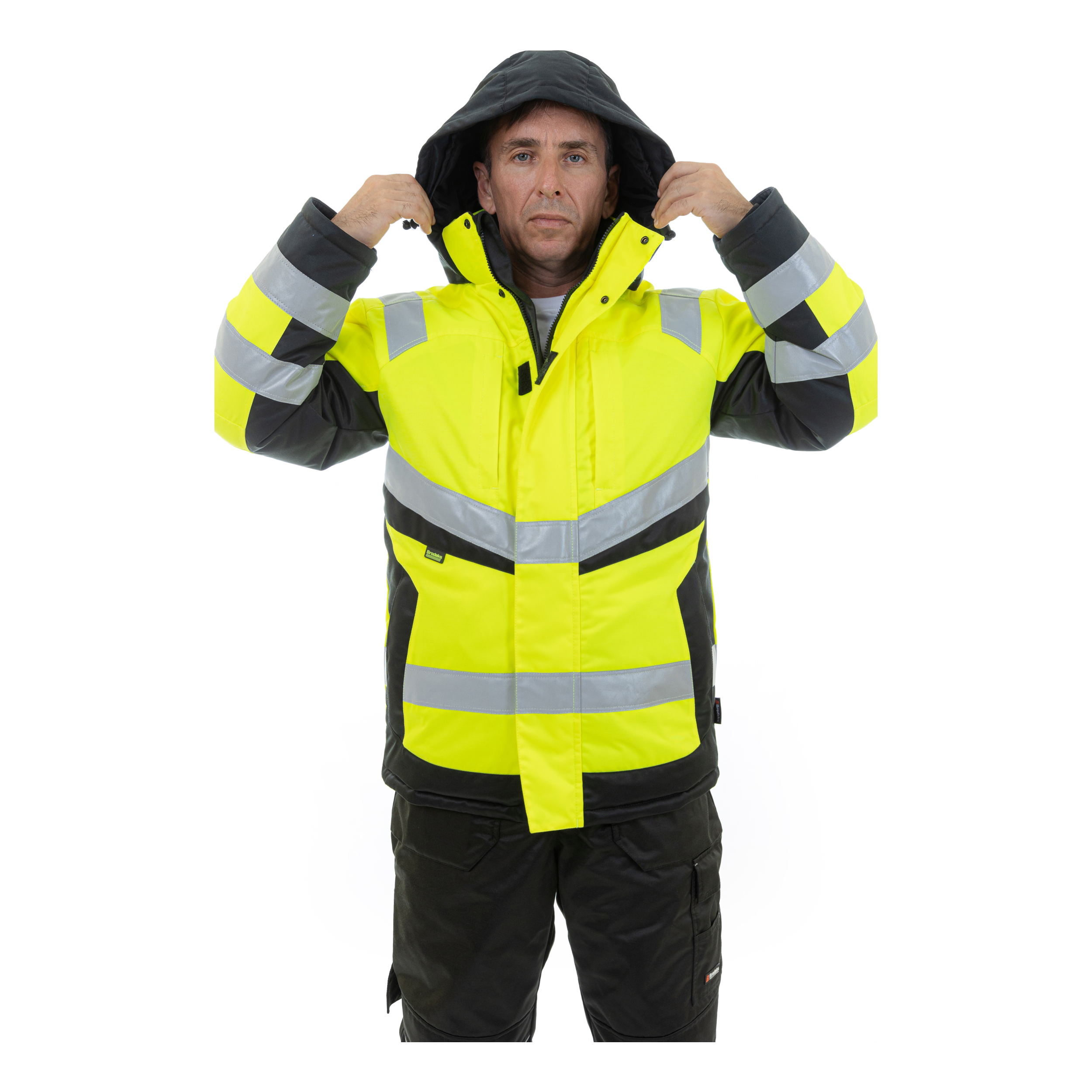 Зимняя сигнальная куртка Brodeks KW216, желтый/черный