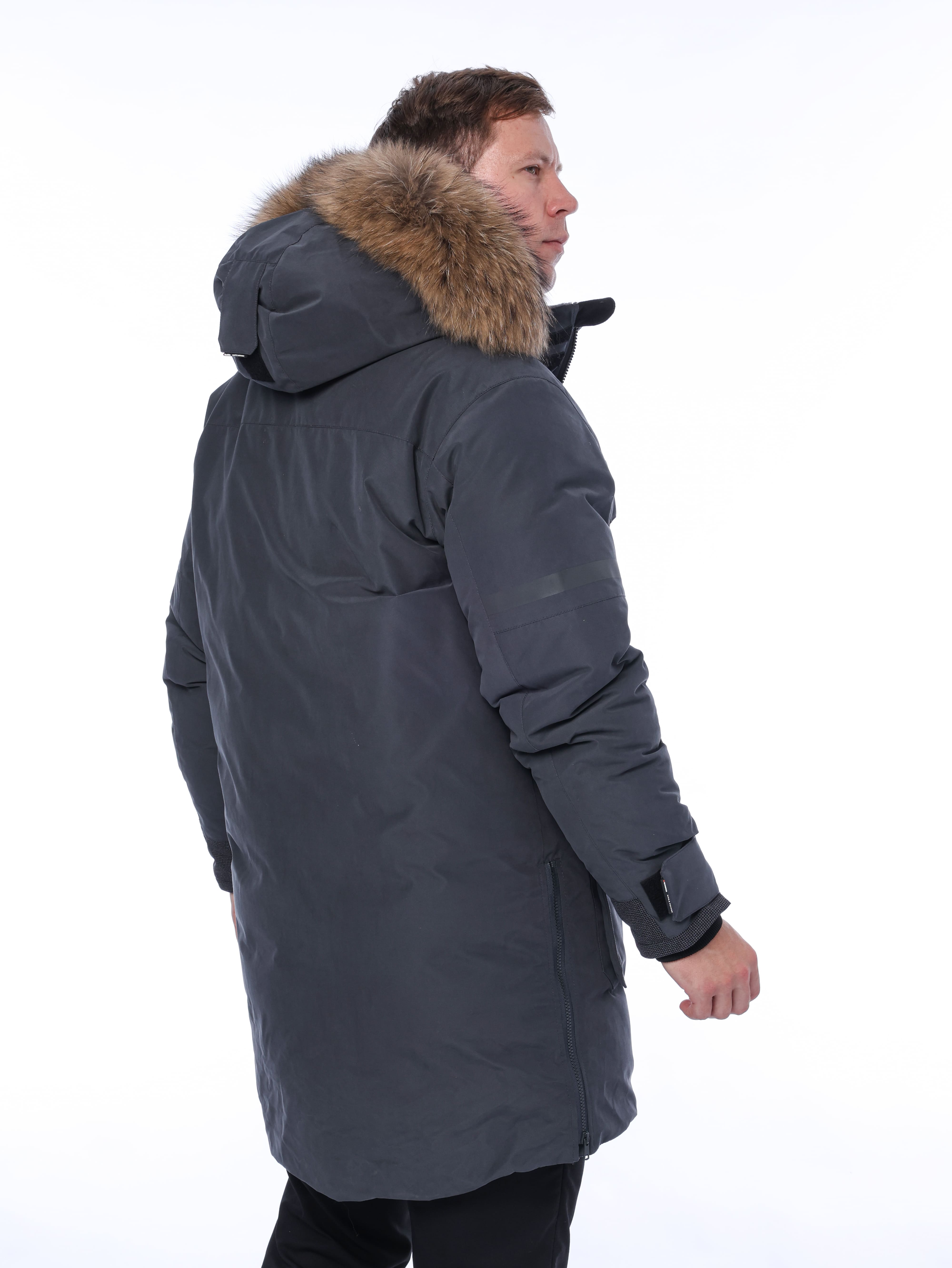 Зимняя пуховая VIP куртка-парка Brodeks KW233, т.серый