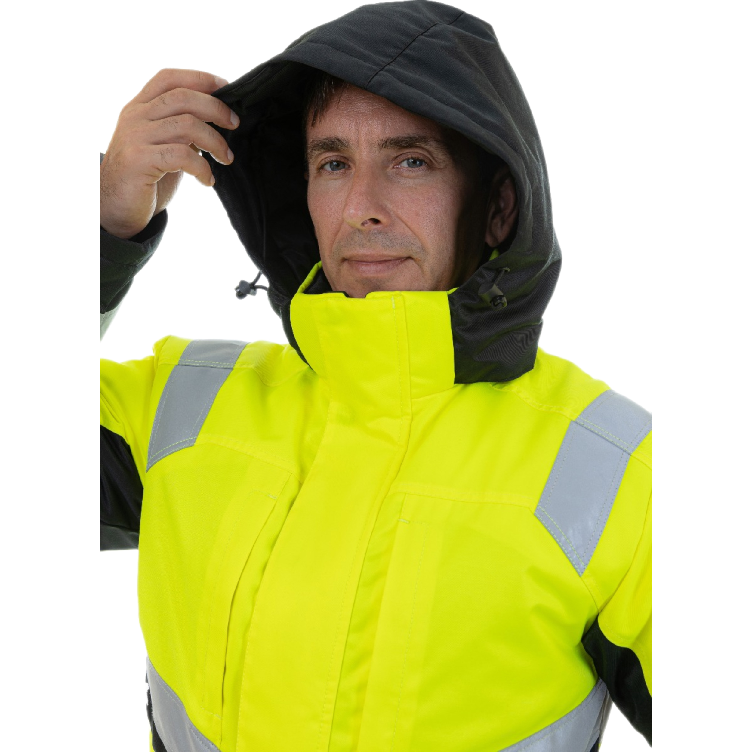 Зимняя сигнальная куртка Brodeks KW216, желтый/черный