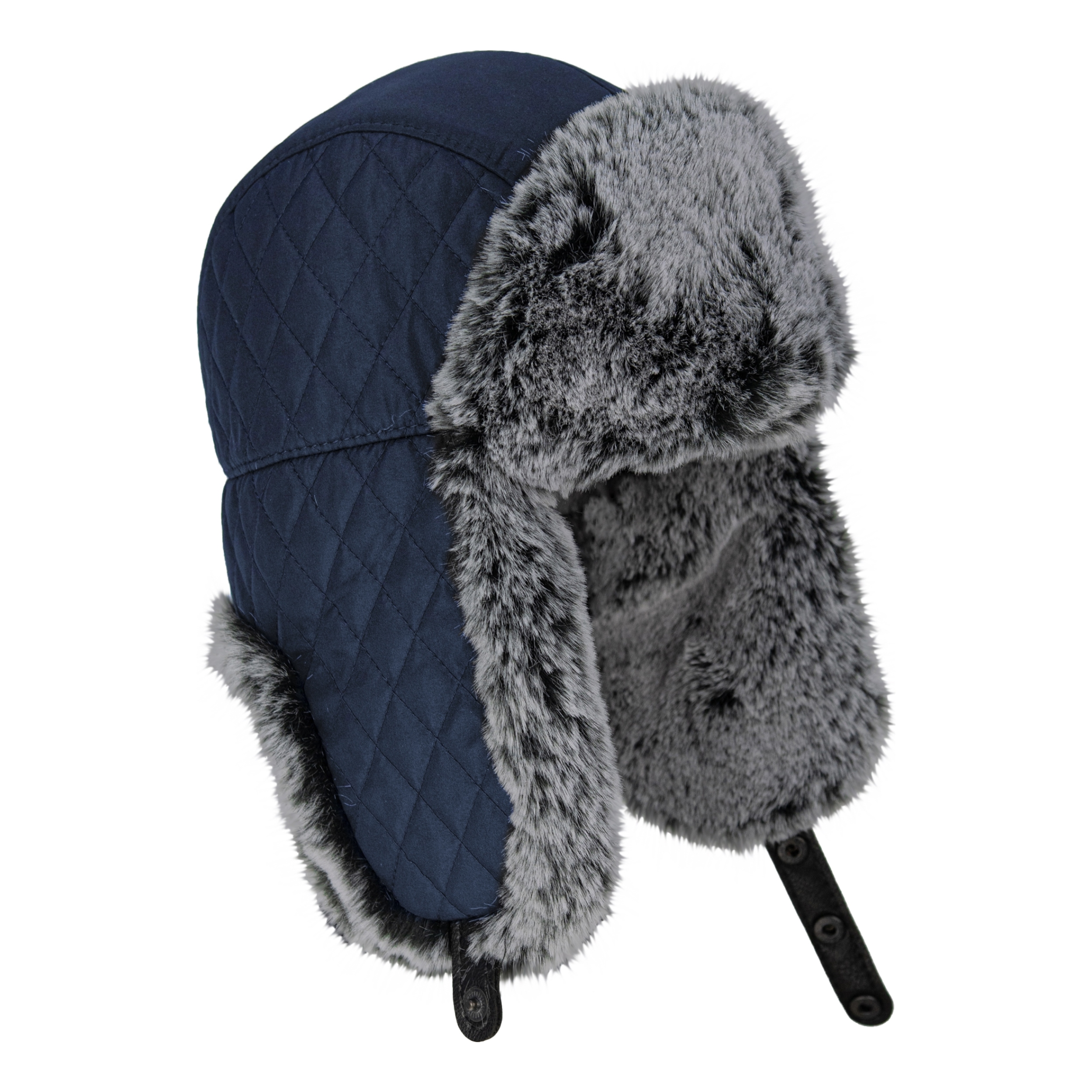 Шапка-ушанка Brodeks KM109 синий/серый мех