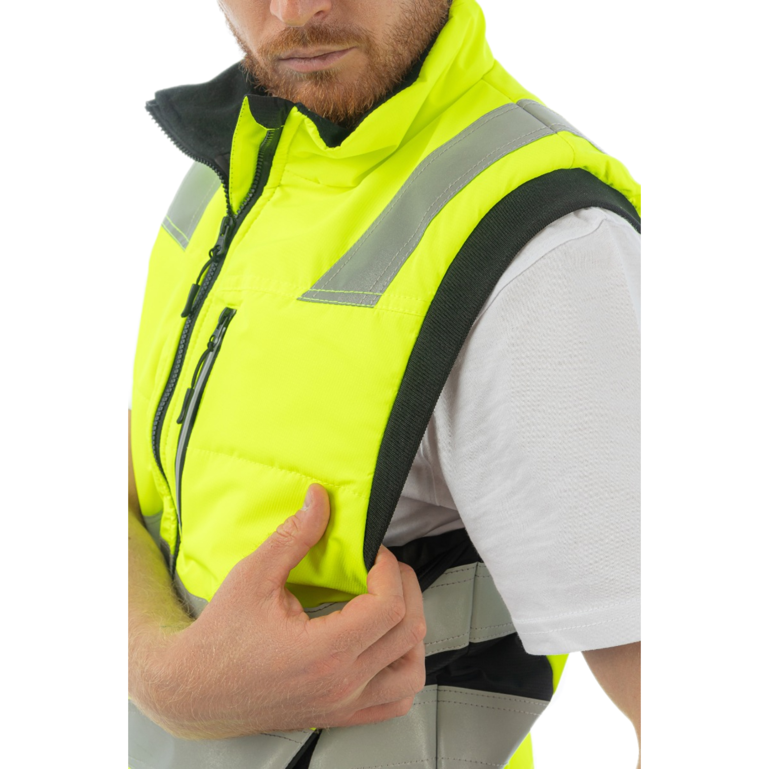 Сигнальный жилет утепленный Brodeks KW111, желтый/черный