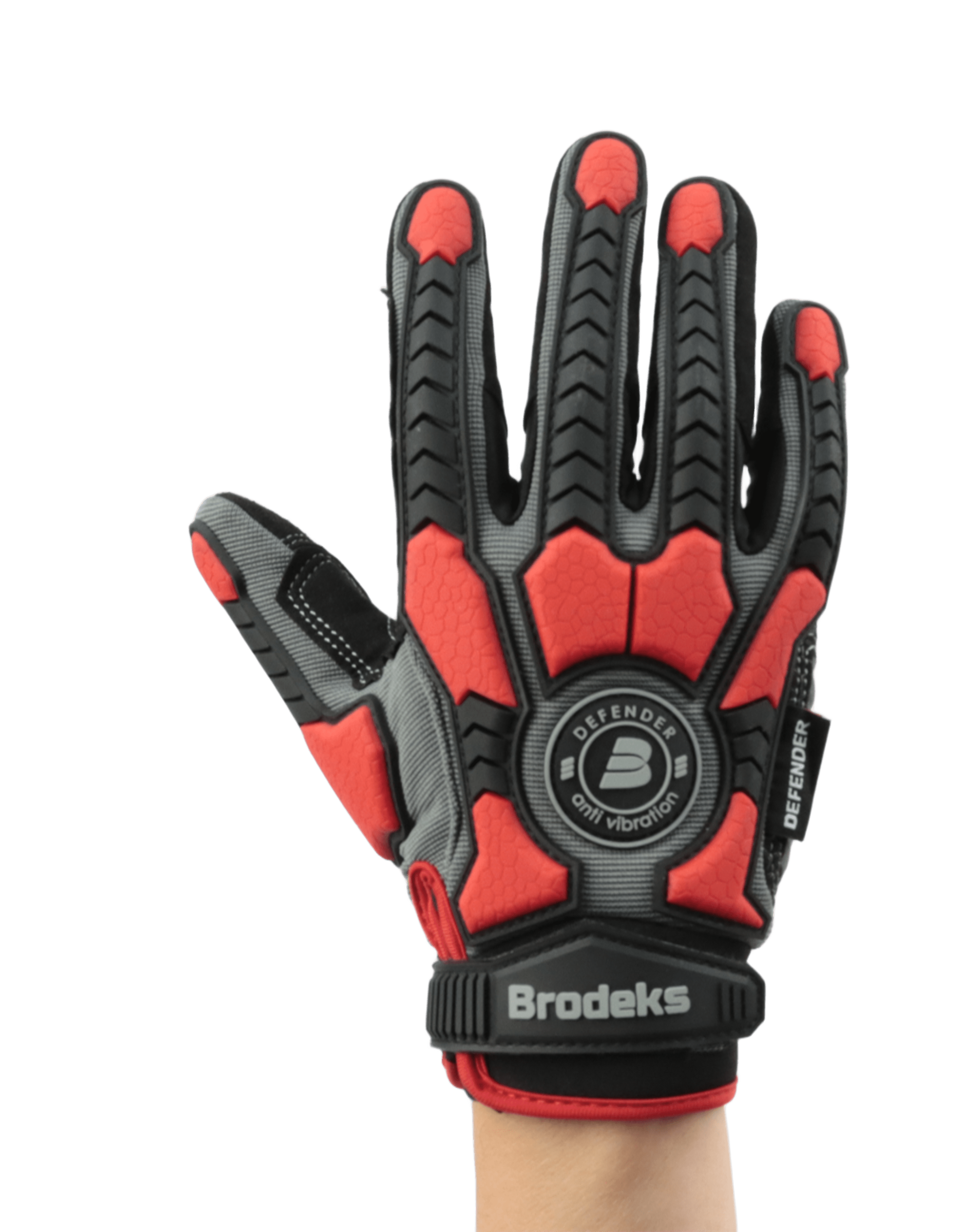 Перчатки рабочие Brodeks G-63i, серый/черный/красный