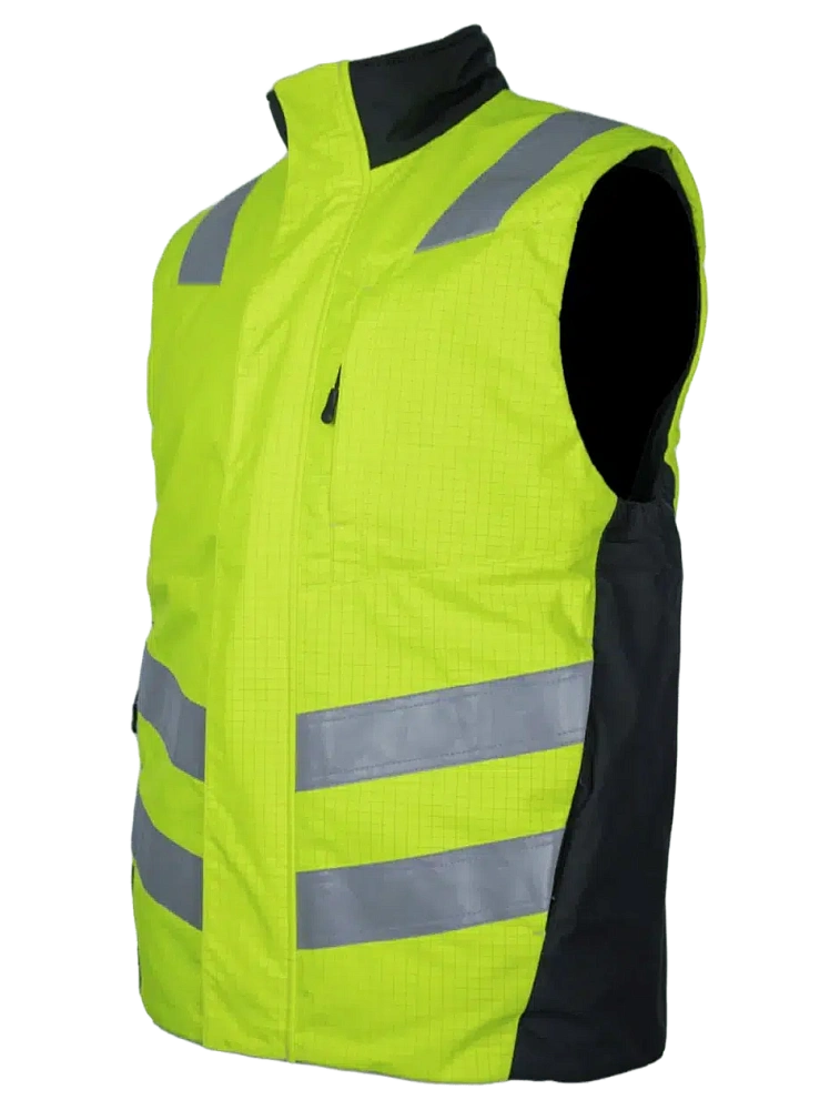 Мультизащитный жилет утепленный Brodeks MW18-05, желтый/серый