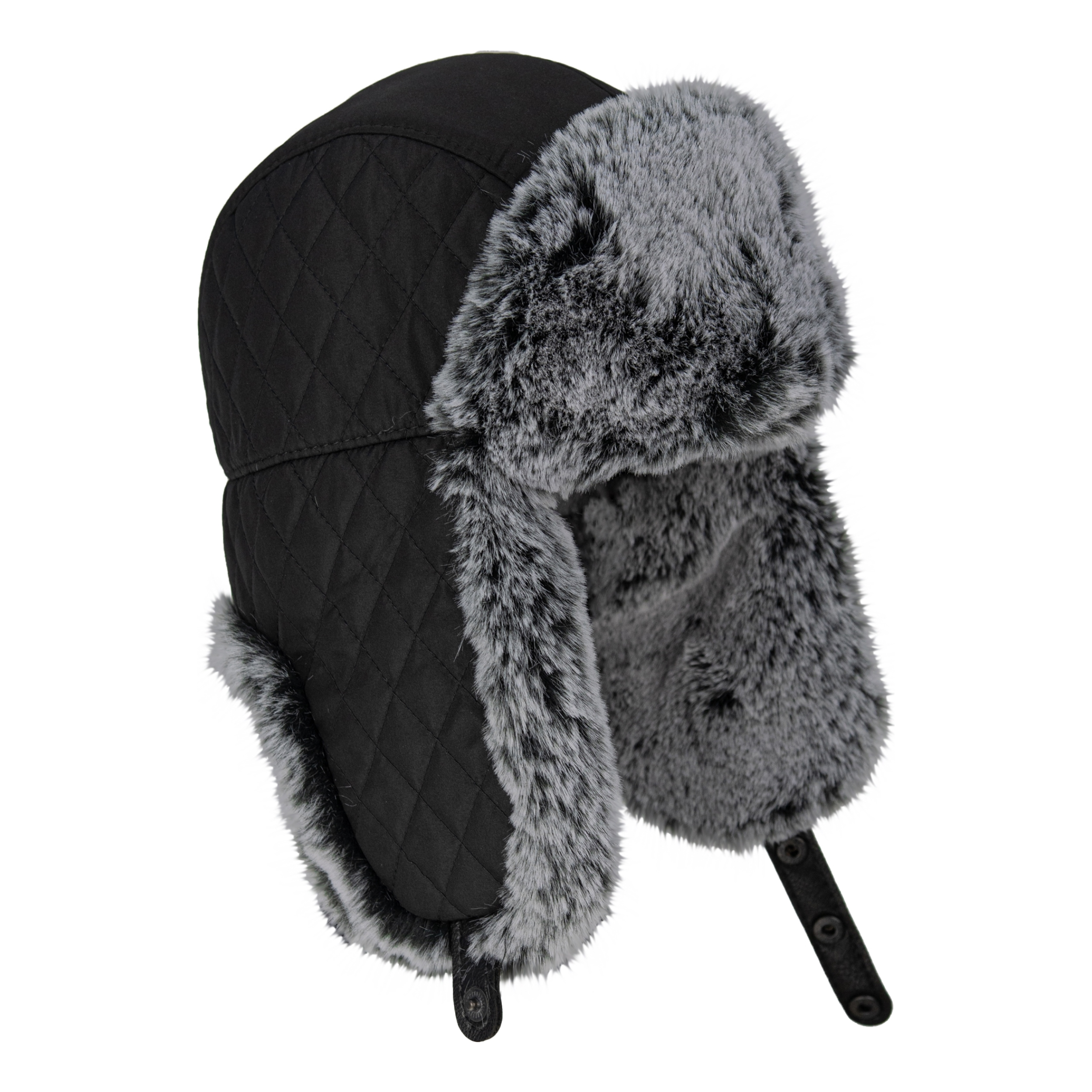 Шапка-ушанка Brodeks KM109 черный/серый мех