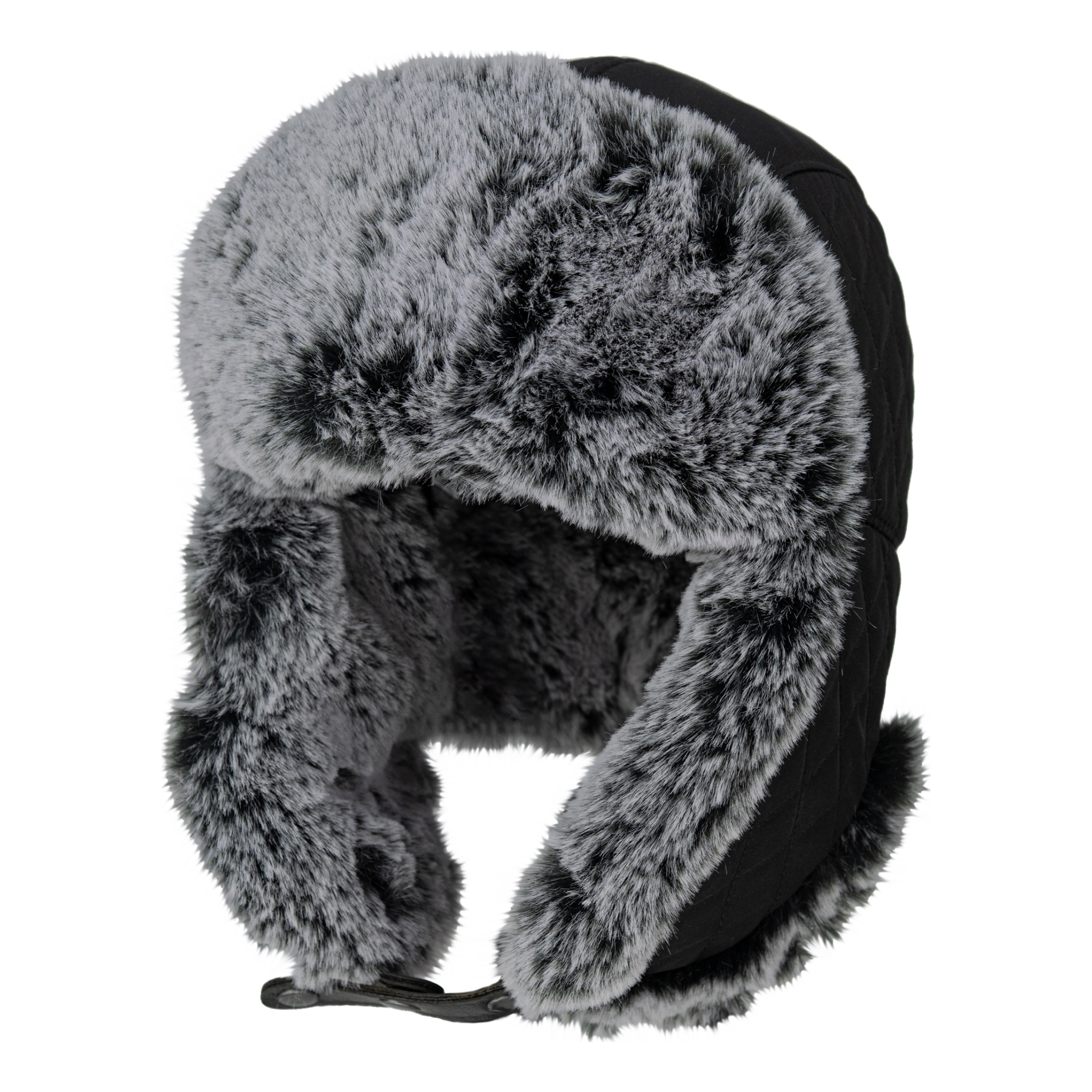 Шапка-ушанка Brodeks KM109 черный/серый мех