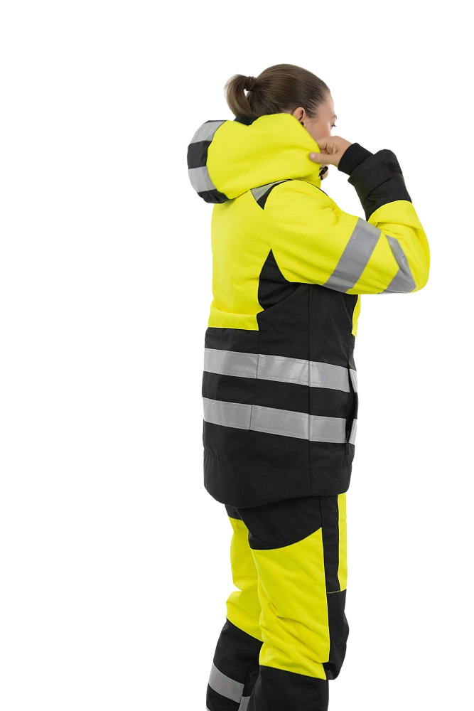 Зимняя женская сигнальная куртка Brodeks KW230, желтый/черный