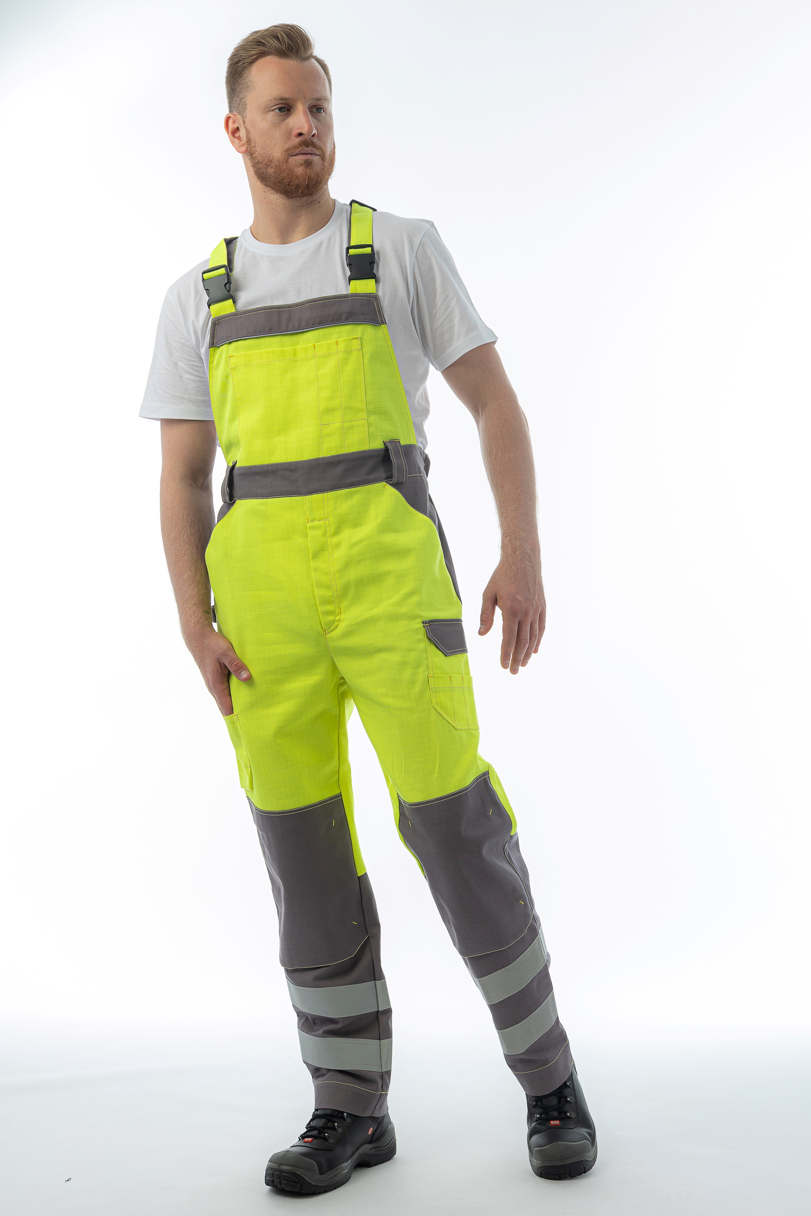 Мультизащитный полукомбинезон Brodeks MS48-61, желтый/серый