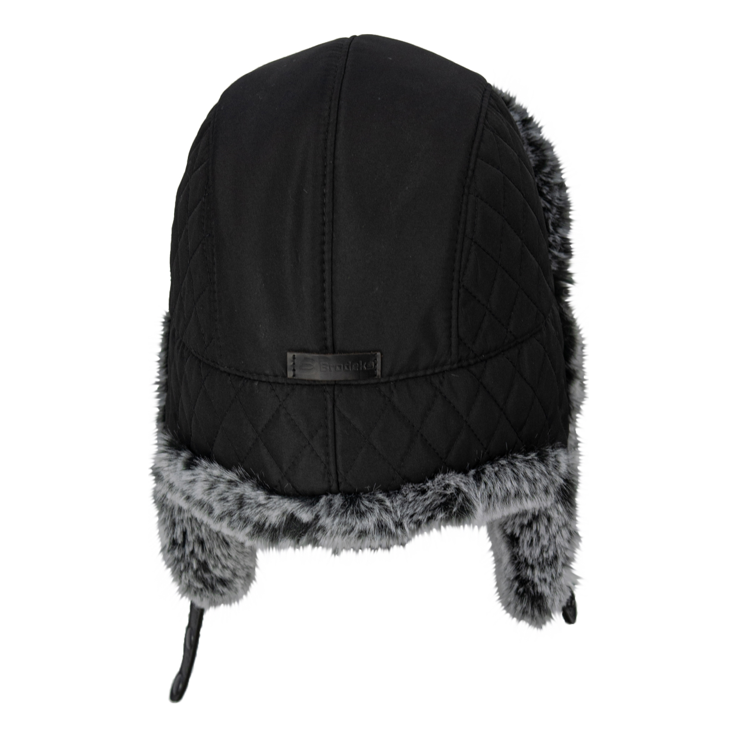 Шапка-ушанка Brodeks KM109 черный/серый мех